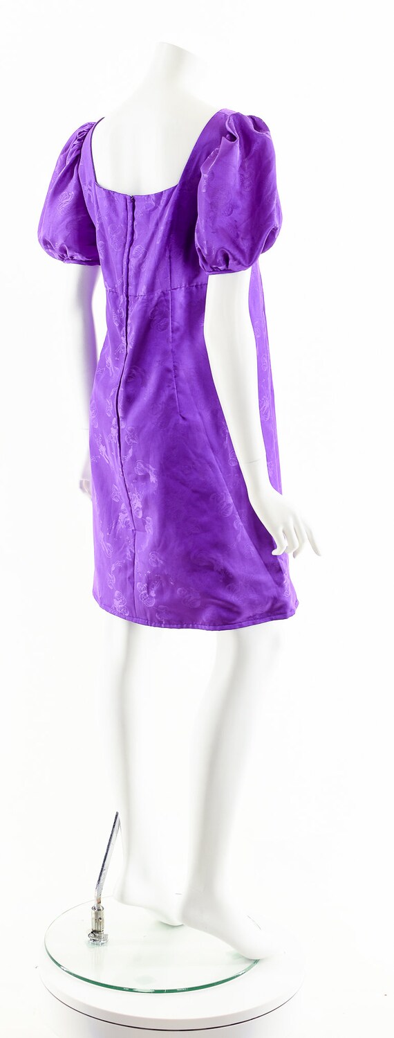 Purple Baby Doll Dress,Sexy Puff Sleeve Dress,Vin… - image 6