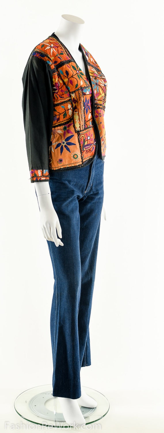 Rainbow Patchwork Jacket,Boho Embroidered Jacket,… - image 9