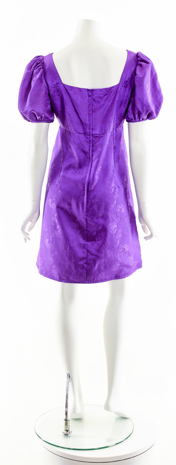Purple Baby Doll Dress,Sexy Puff Sleeve Dress,Vin… - image 7