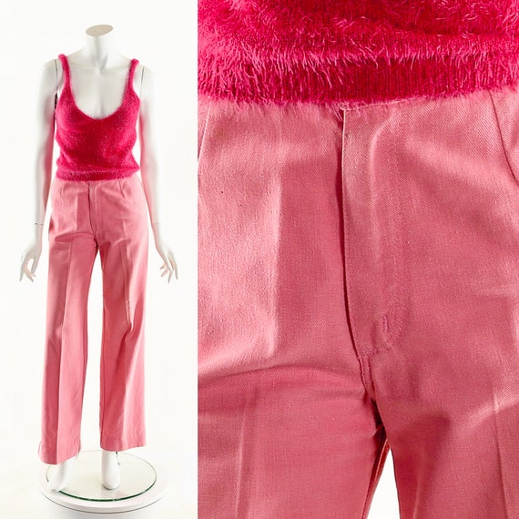 Pink Bell Bottoms,Vintage Coral Bellbottoms,70s W… - image 10