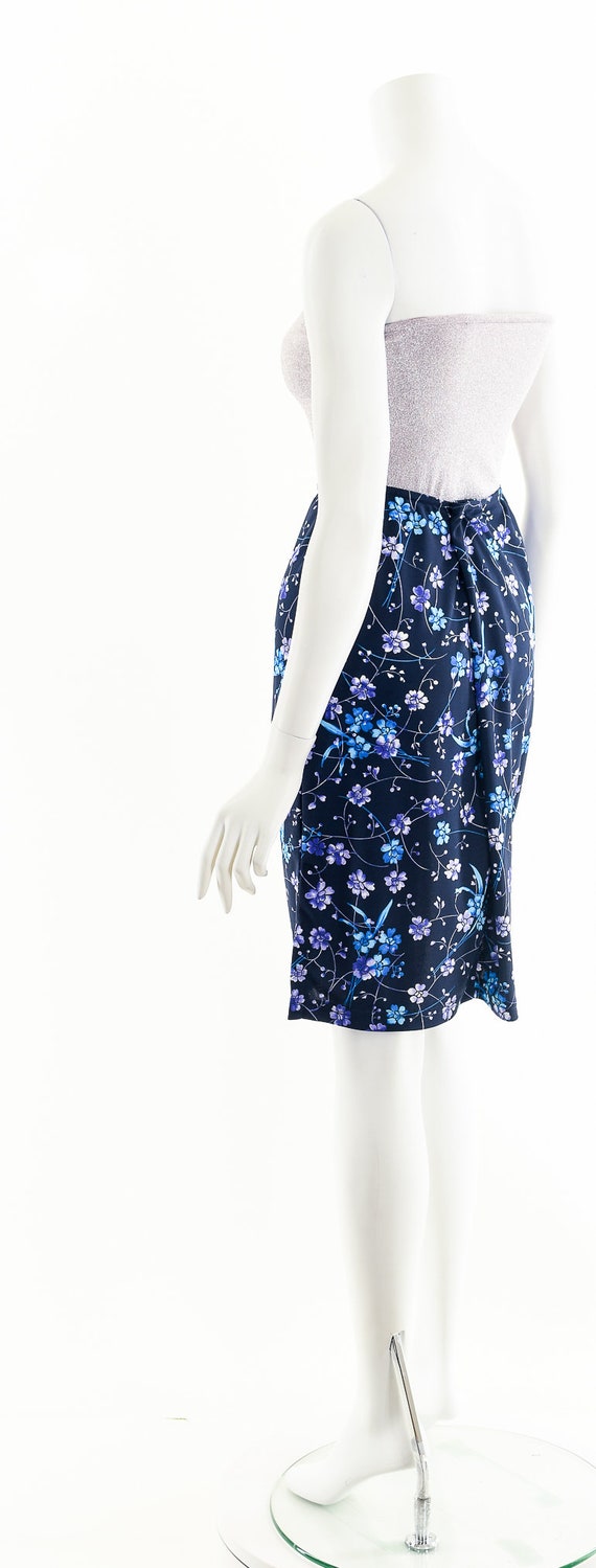 Navy + Blue Floral Skirt - image 8