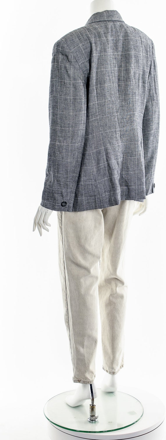 Gray Windowpane Plaid Suit Jacket - image 8