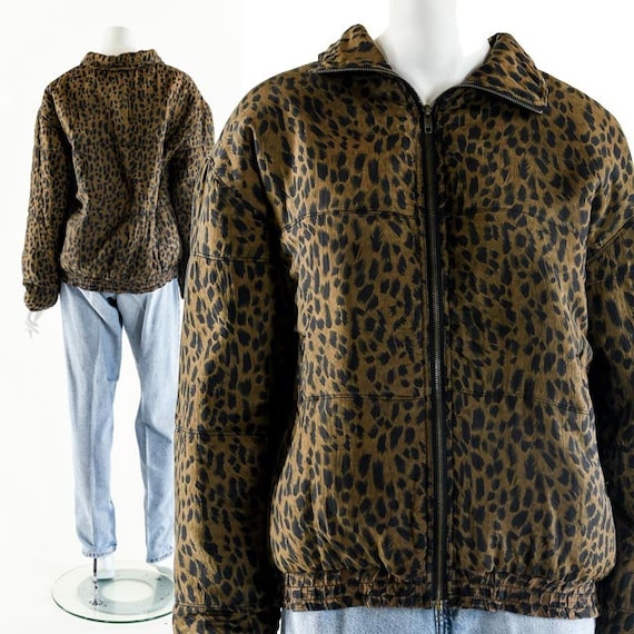 Leopard Silk Bomber,Cheetah Print Bomber Jacket,A… - image 1