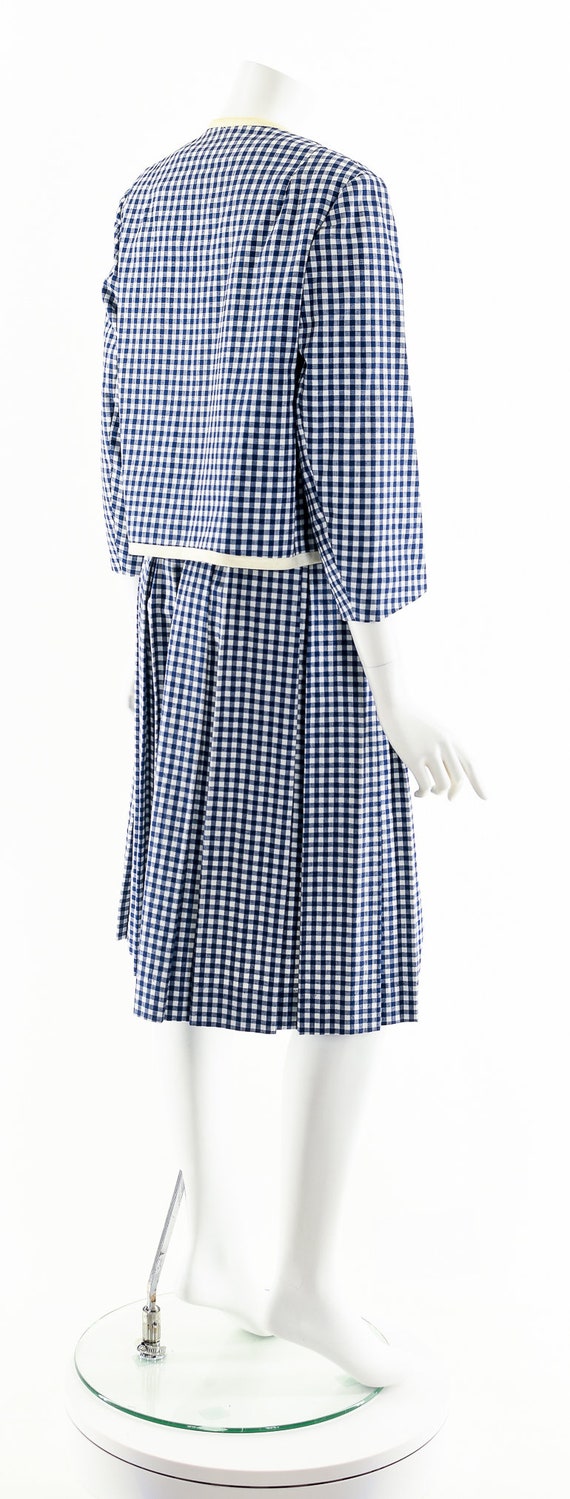 50s Blue Gingham Dress Set,50s Two Piece Dress,Vi… - image 6