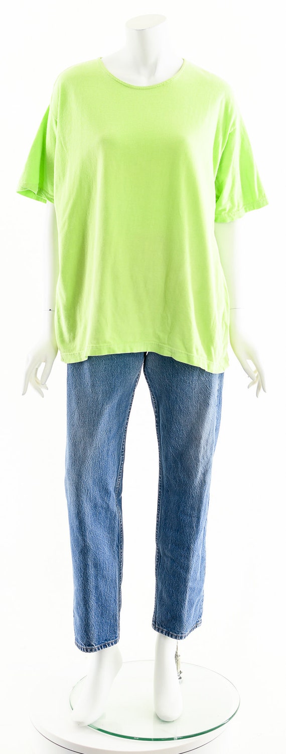 80s Lime Green Vintage T-Shirt - image 4