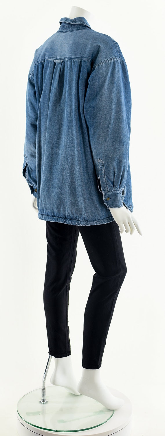 denim sherpa jacket,overszied lined chambray coat… - image 6