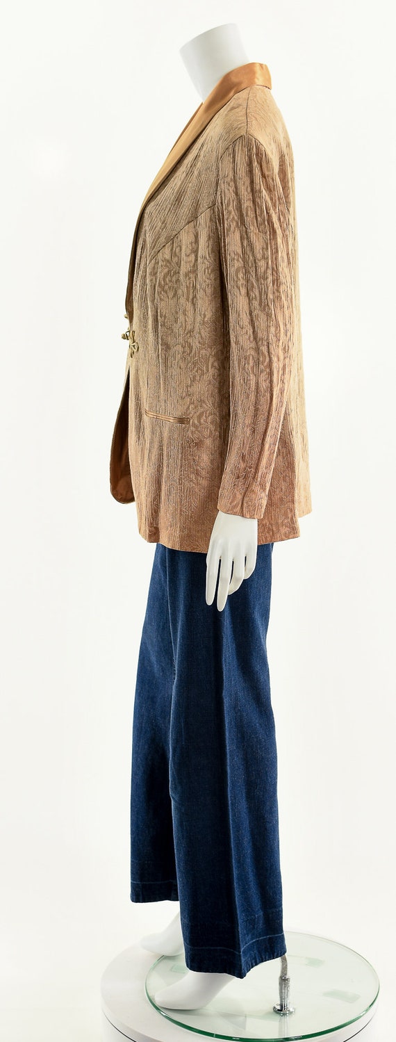 Blush Pink Brocade Satin Tuxedo Kimono Jacket - image 9