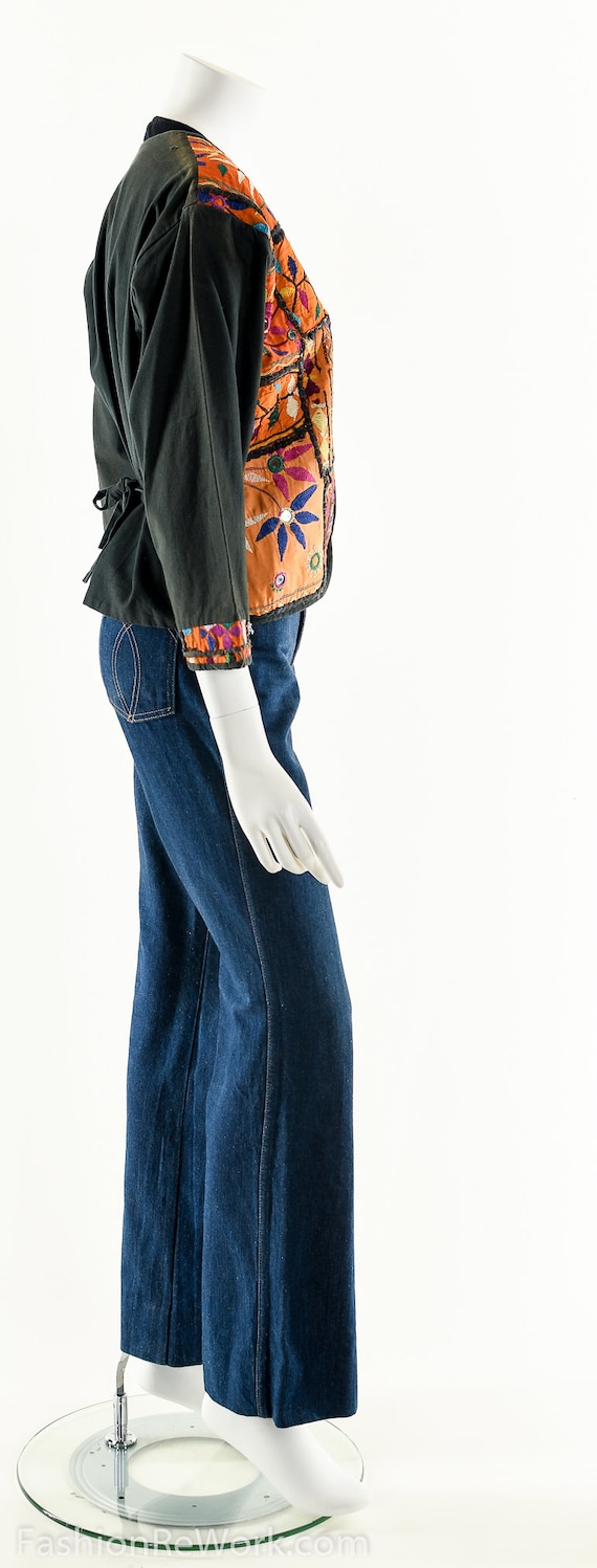 Rainbow Patchwork Jacket,Boho Embroidered Jacket,… - image 2