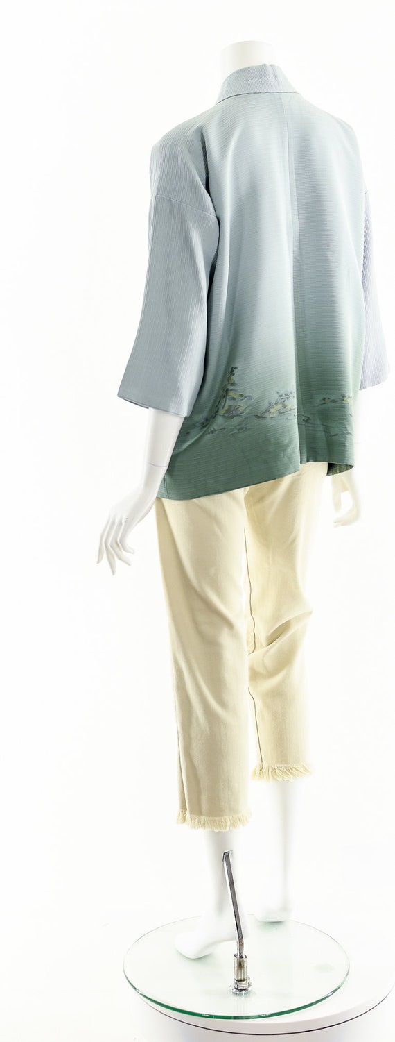 50s Silk Kimono,Landscape Pastoral Kimono, Gradie… - image 7