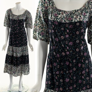 70s India Cotton Bohemian Dress
