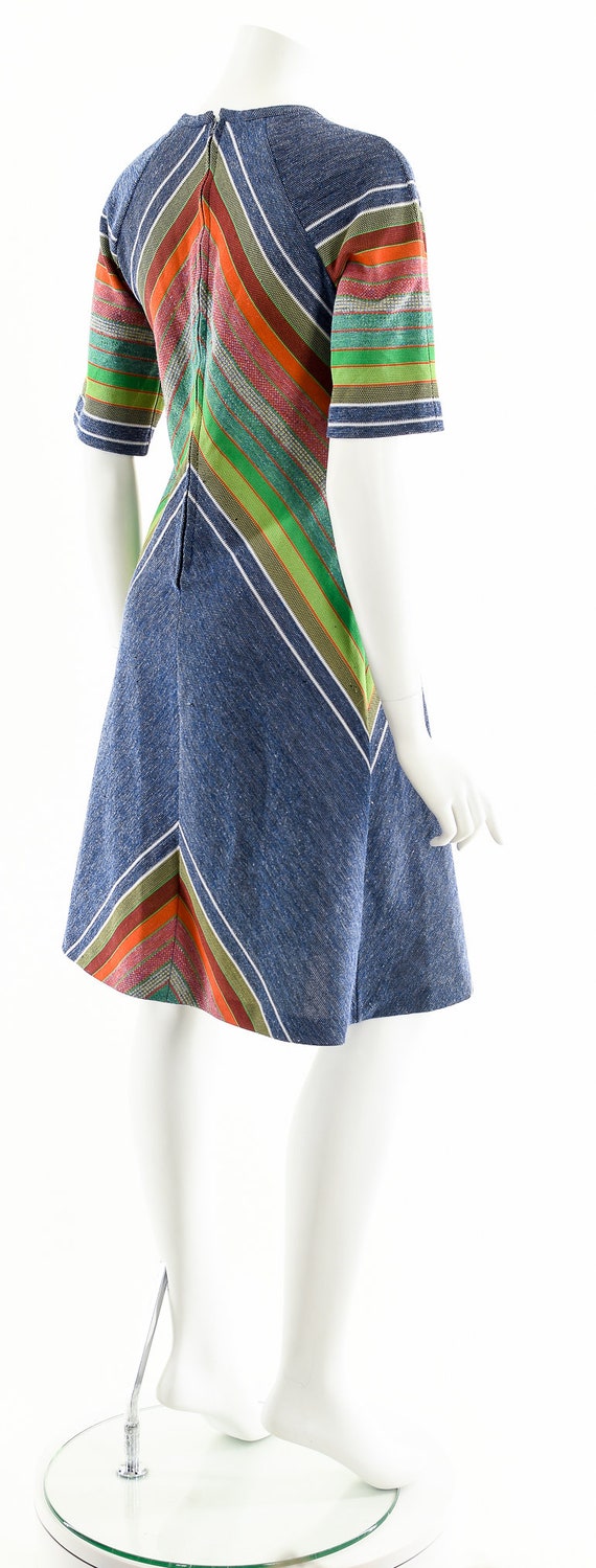 Rainbow Chevron Dress,Rainbow Denim Knit Dress,Mu… - image 6