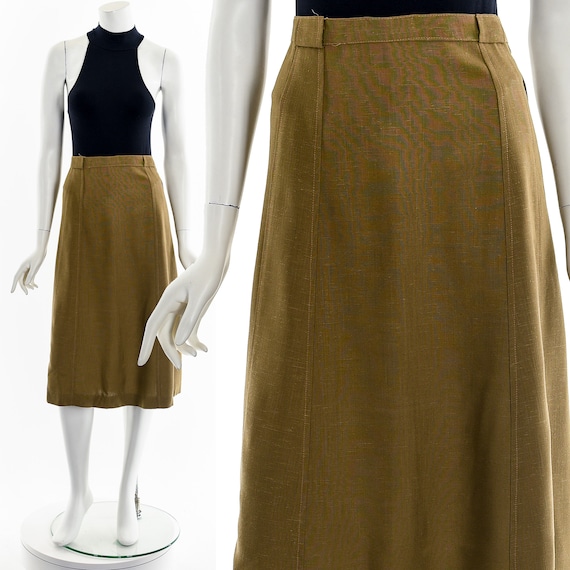 50s Chestnut Brown A-Line Skirt - image 1