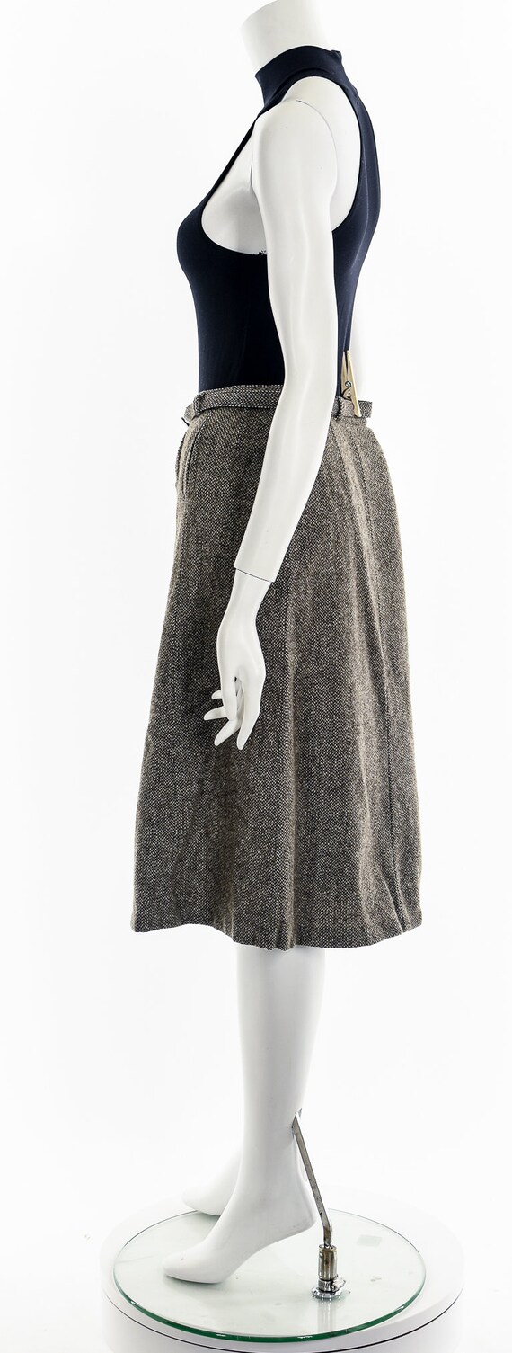 40's Brown + White Speckled Wool SKirt - image 9