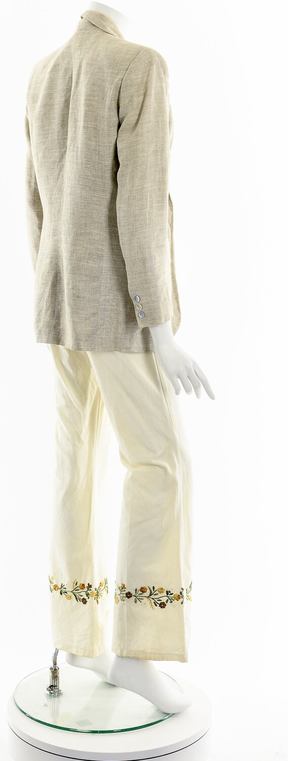 Beige Linen Suit Jacket - image 6