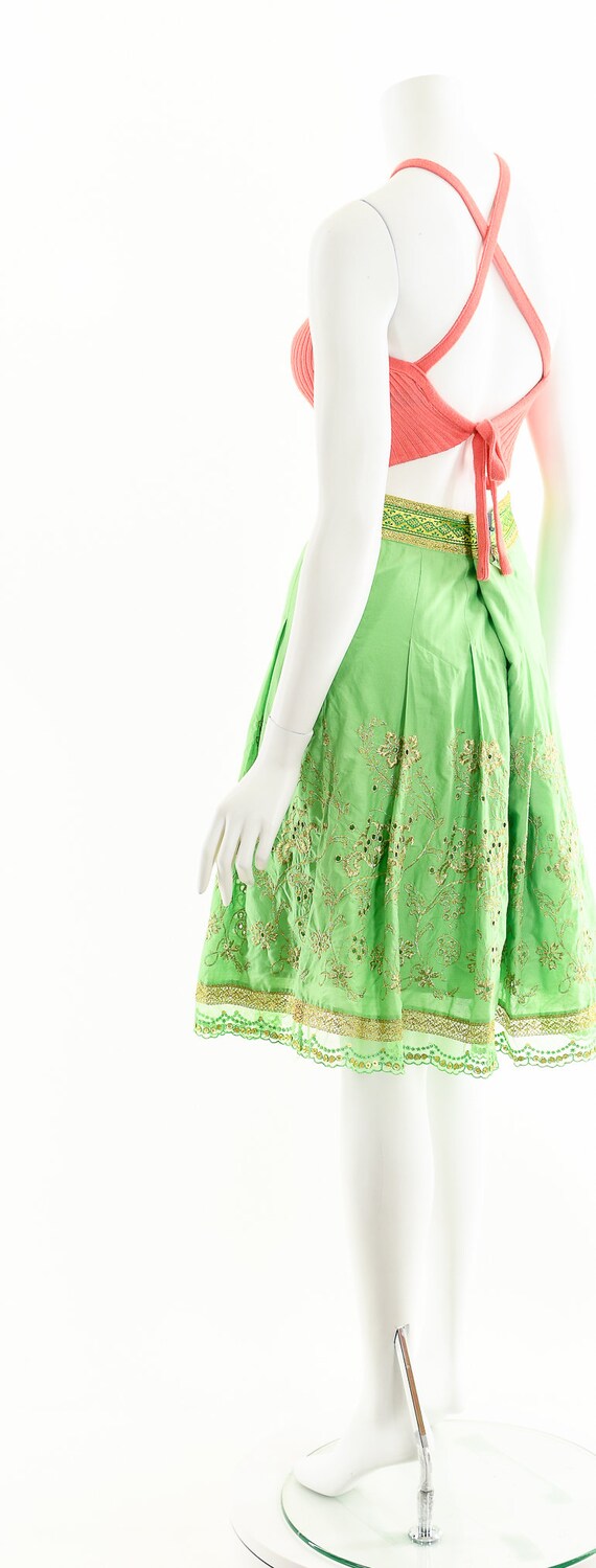 Green Eyelet Skirt,Full Circle Skirt,Lime Green S… - image 8