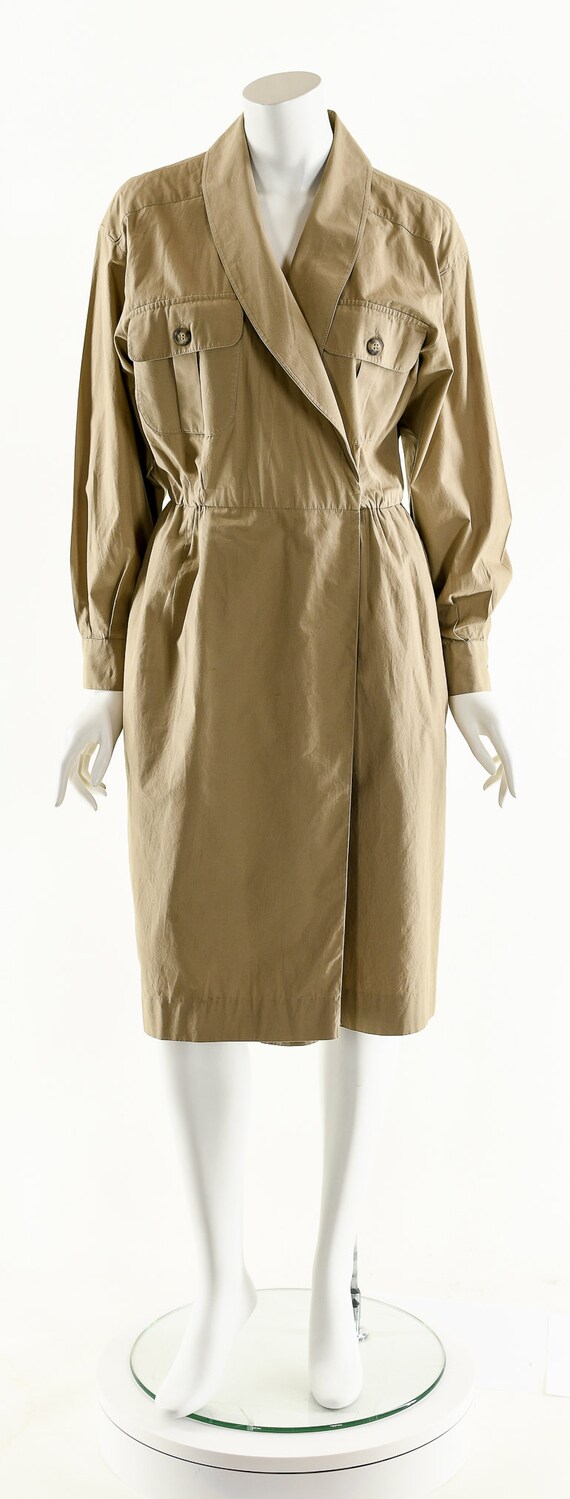 Khaki Wrap Dress,Utilitarian Inspired Dress,Milit… - image 4