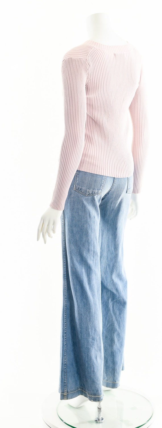 Y2K Baby Pink Ribbed sweater,90s Pink Ribbed Sweater,… Gem