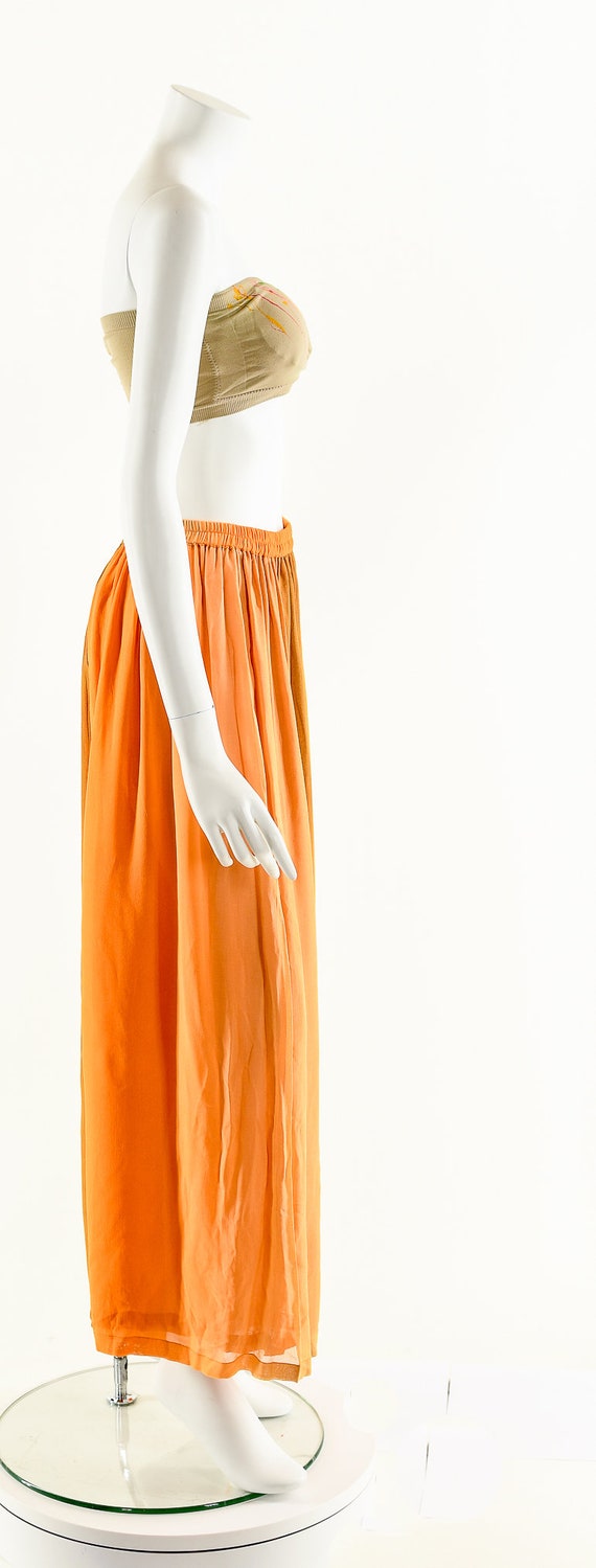 Watercolor Huge Silk Pants,Orange Ombre Palazzo P… - image 5