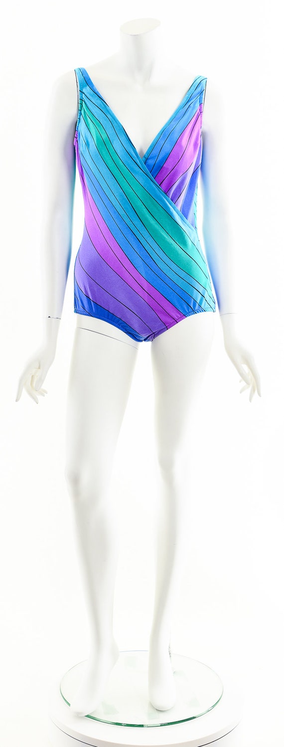 70s Cool Tone One Piece Swimsuit - image 4