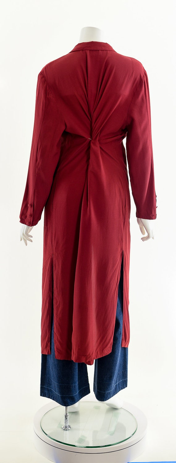 Long Blazer Coat, Vintage Long Duster Coat, Berry… - image 7