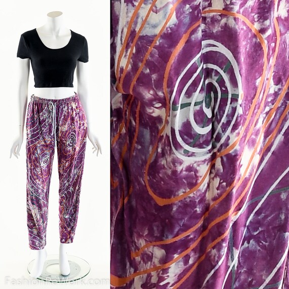 PAINT SPLATTERED Pants,Bright Abstract,High Waist