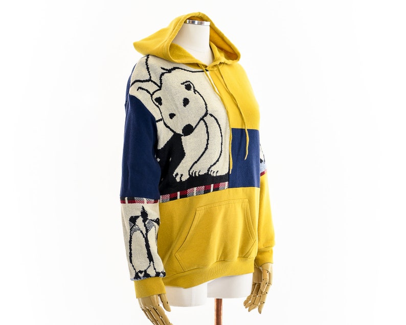 Fashion Rework Tapestry Save the Polar Bears Patchwork Hoodie - Etsy UK