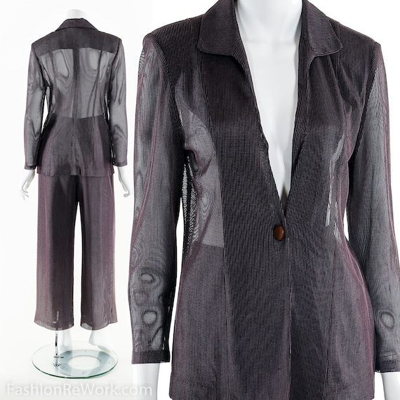 Minimalist Suit, MESH SUIT, Two Piece Suit, Auber… - image 1