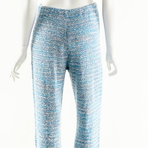 Space Dye Bell Bottoms,Vintage Bobbie Brooks Knit Pants,Boho Bell Bottoms,Baby Blue Flare Pants,Rainbow Knit Bellbottoms,Nubby Knit Pants image 7