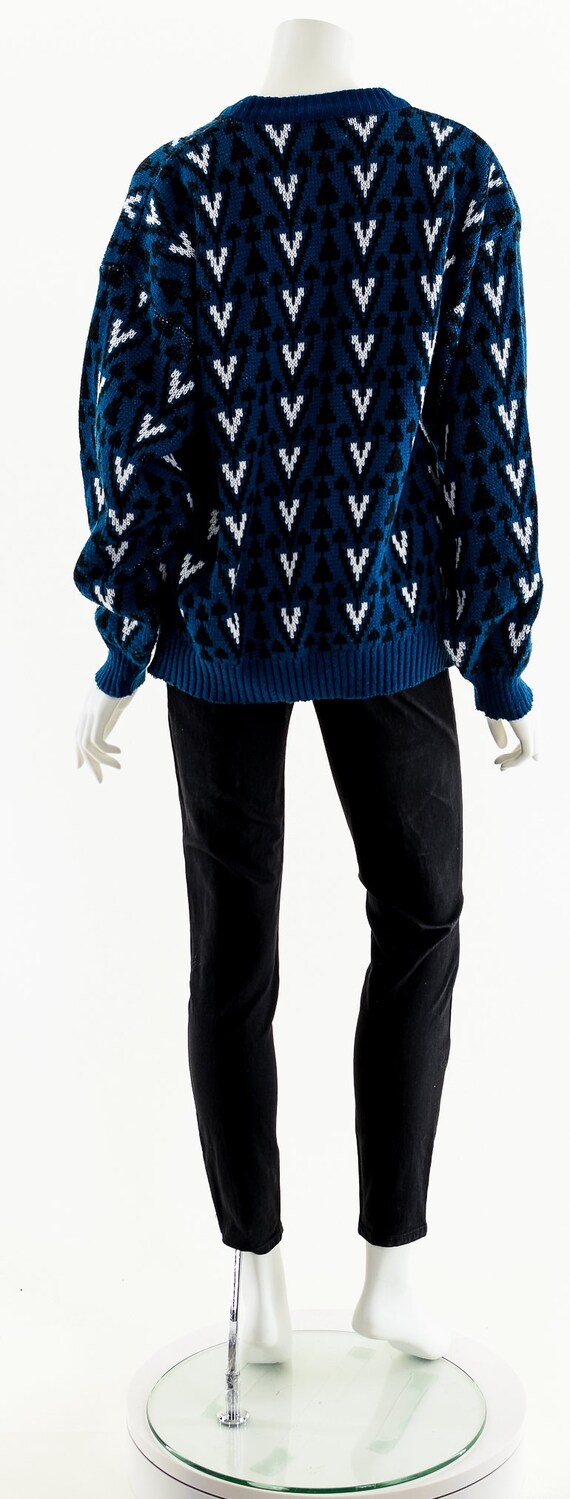 Blue + Black Geometric Sweater - image 7