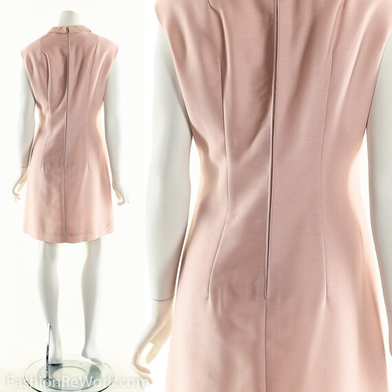 Baby Pink Dress, Sheath Dress, 50's Dress, Mod Dr… - image 8