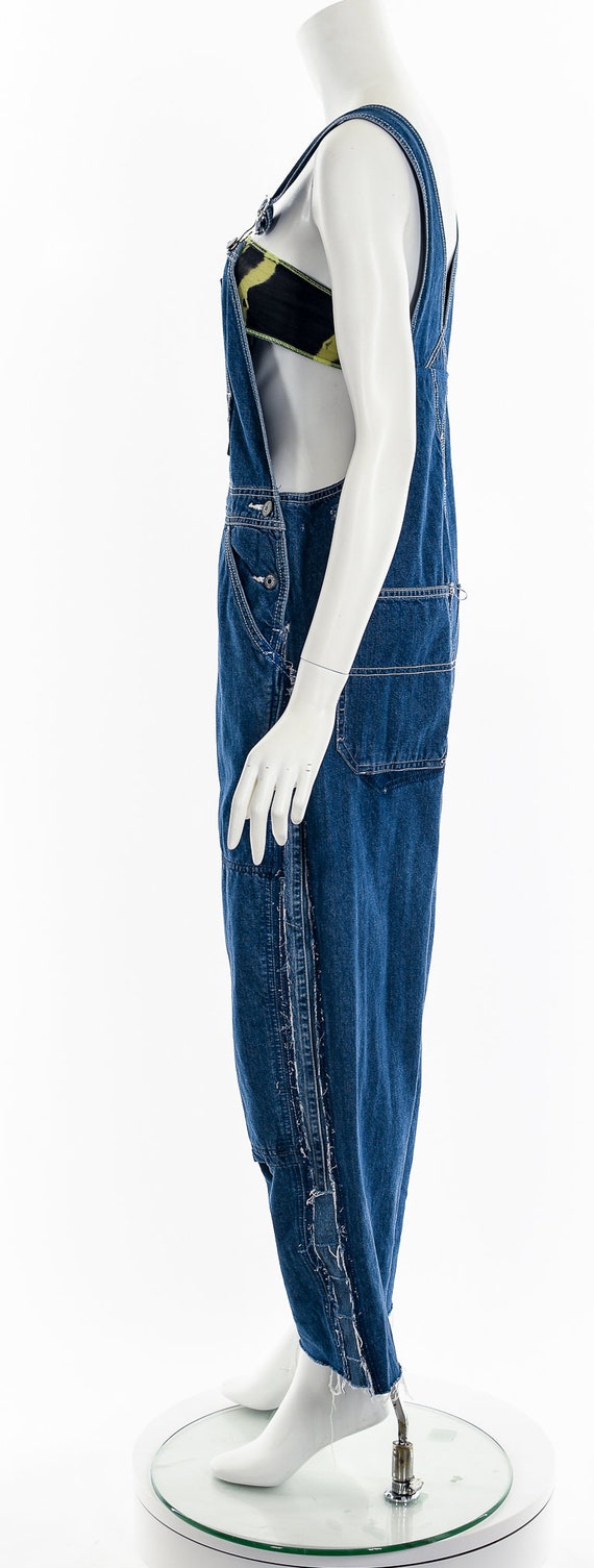 Distressed Patchwork Denim Overalls - image 9
