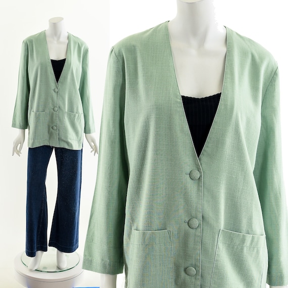 Seafoam Green Blazer Jacket