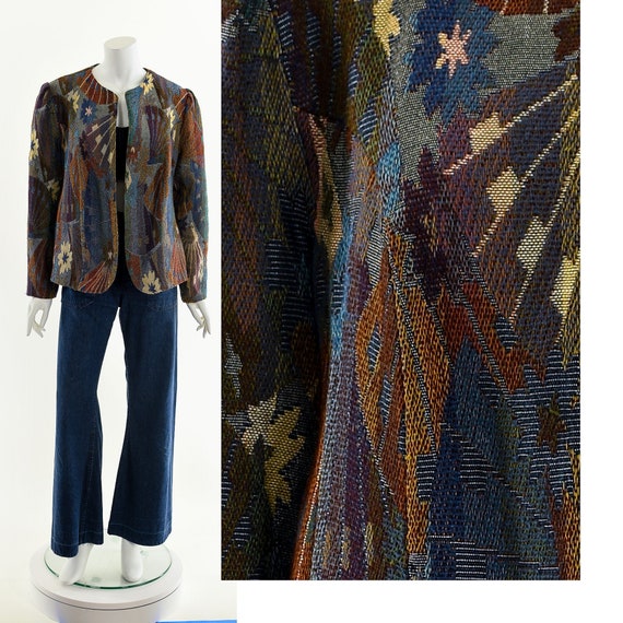 Star Art Deco Jacket,Puff Shoulder Jacket,Victori… - image 2