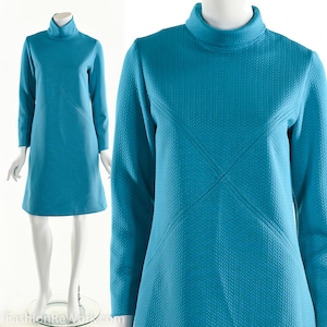 Electric Blue Quilted A Line Mini Dress