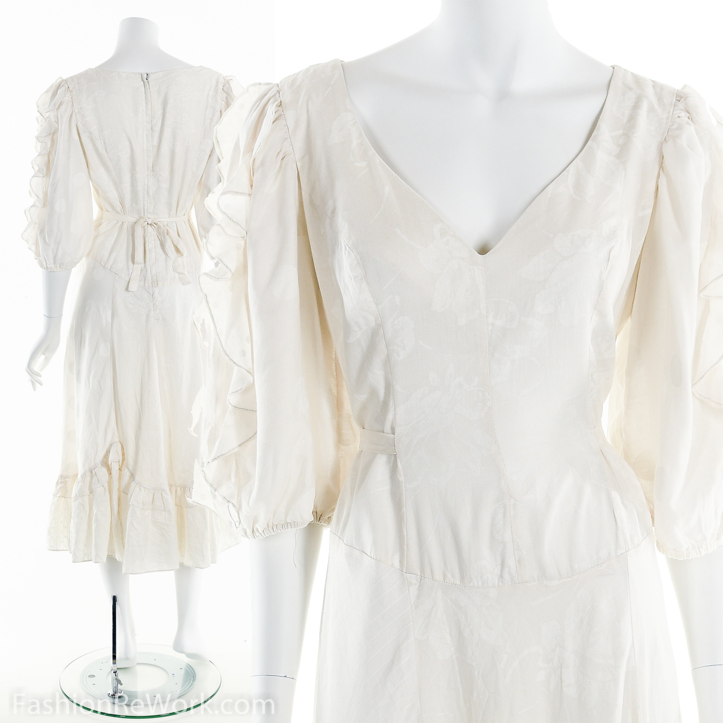 White Dress Vintage White Dress Bohemian Wedding Dress Etsy