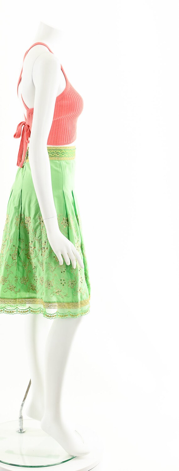 Green Eyelet Skirt,Full Circle Skirt,Lime Green S… - image 5