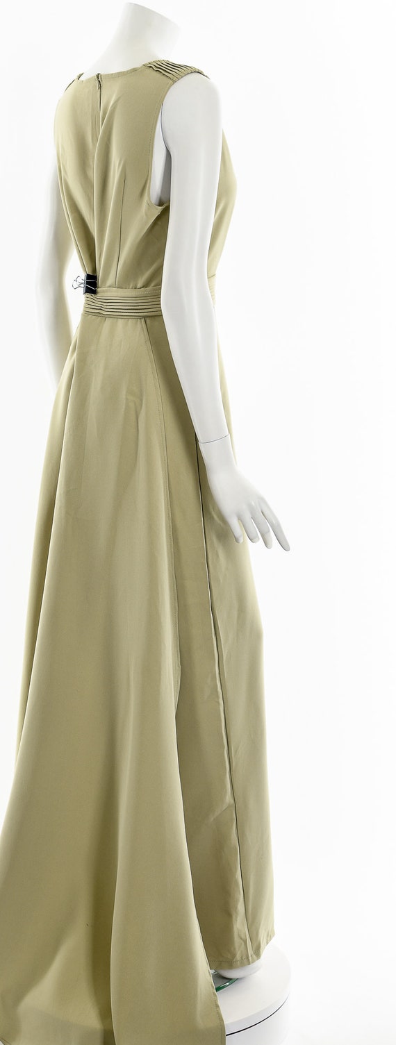 Tan Sleeveless Formal Jumpsuit with Train - image 6