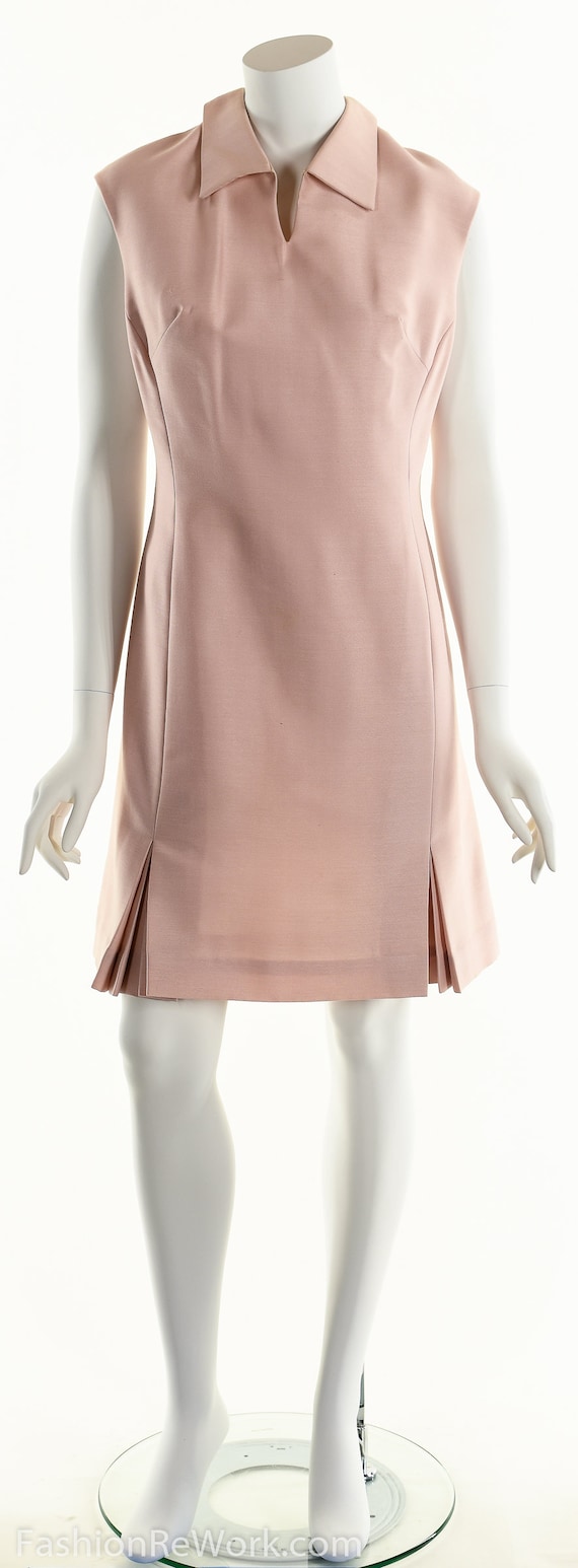 Baby Pink Dress, Sheath Dress, 50's Dress, Mod Dr… - image 2
