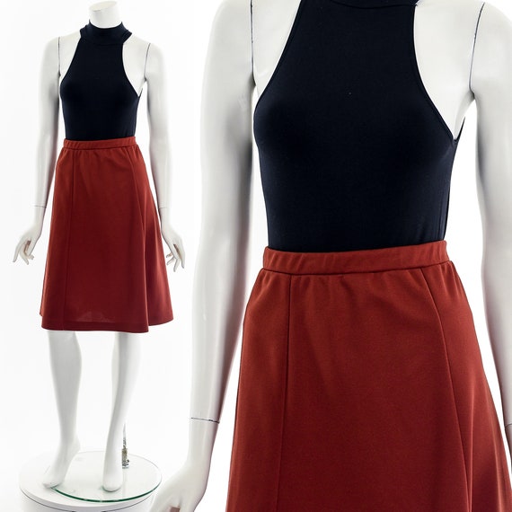Rusty Red Knee Length Skirt - image 1