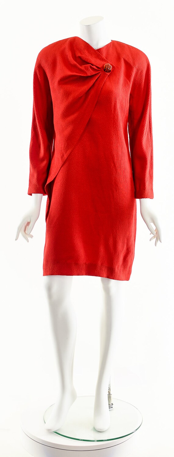 Krizia 40 Italian Red Dress,Vintage 80's Krizia D… - image 4