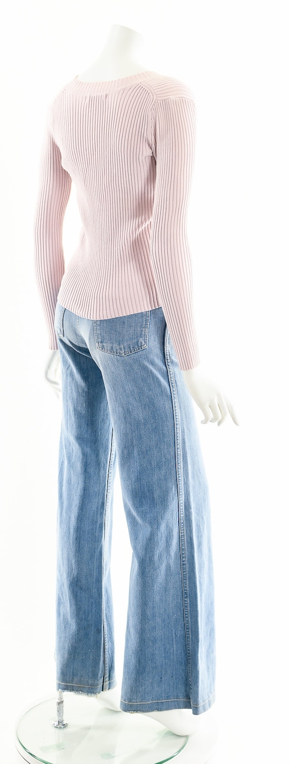 Y2K Baby Pink Ribbed sweater,90s Pink Ribbed Sweater,… Gem