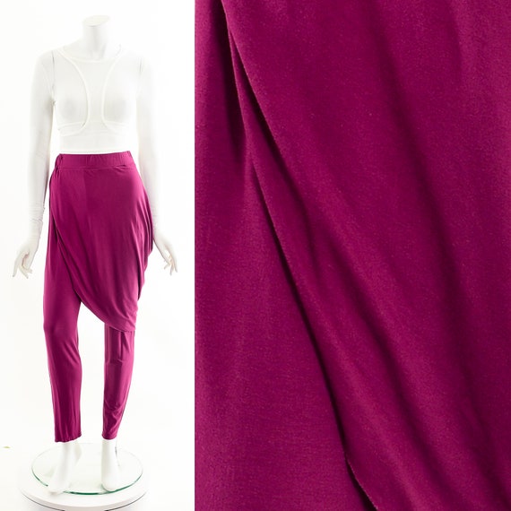asymmetric harem pants,pink stretchy pants,stretc… - image 3