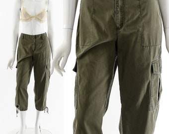 Pantalón capri cargo verde oliva