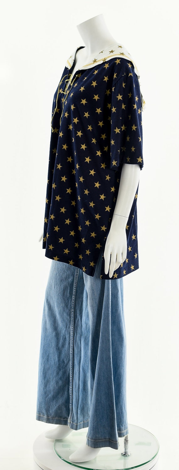 Star Print Tee,Vintage Star Top,Corset Lace UP Sh… - image 10