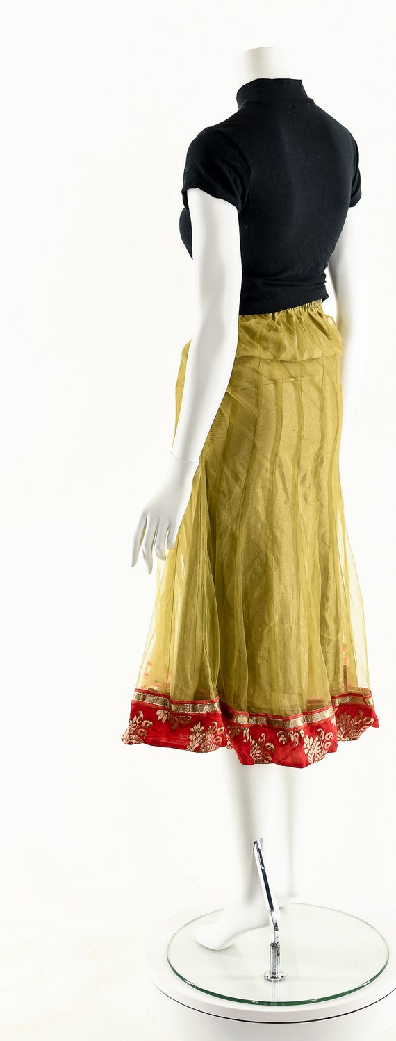 Bohemian Midi Skirt,Vintage Boho Skirt,Tulle Ethn… - image 8