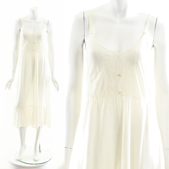 Bohemian White Slip,Vintage White Slip Dress,Vint… - image 2