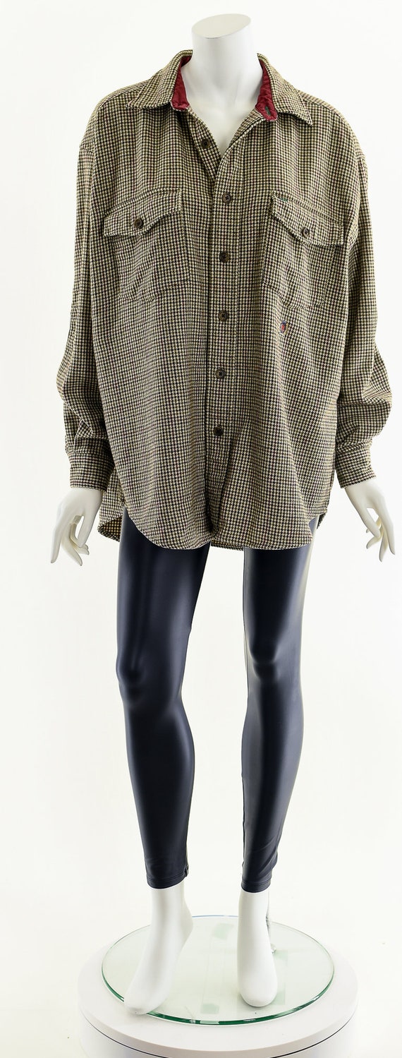 Tommy Hilfiger wool houndstooth button up - image 4