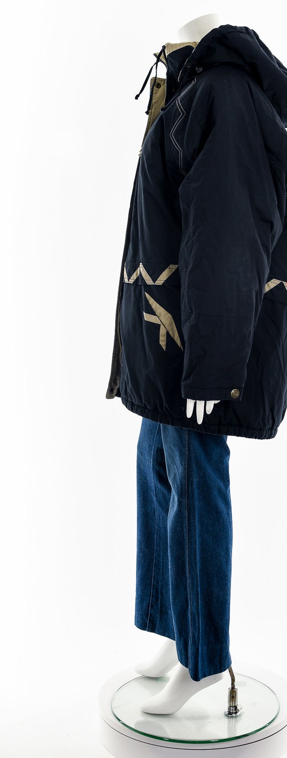 Puffer Black Down Winter Coat 90s - image 9