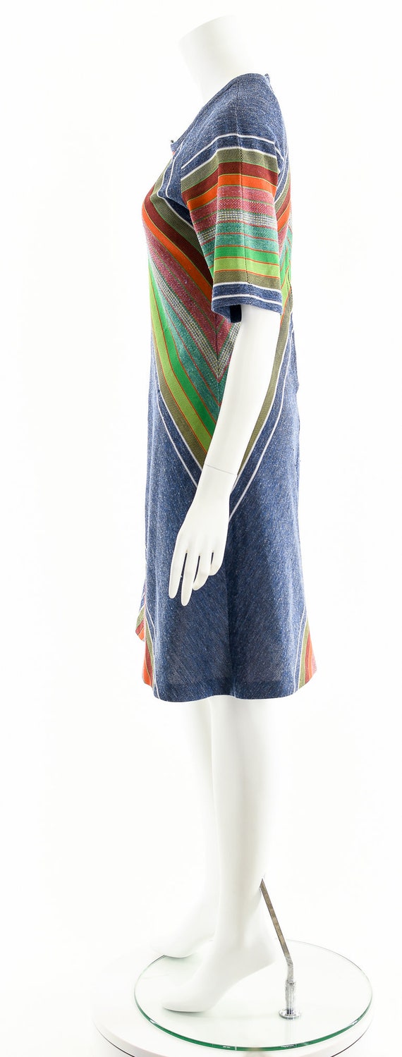 Rainbow Chevron Dress,Rainbow Denim Knit Dress,Mu… - image 9