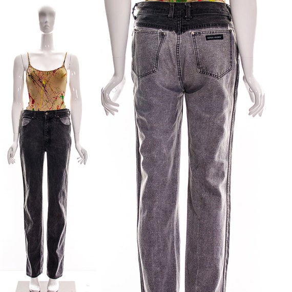 Vintage 80s 90s Grey Colorblock Denim 
